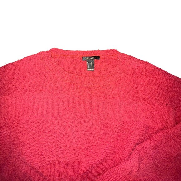 Forever 21 Textured Knit Cropped Sweater-Rust Red-Size L - Picture 4 of 6